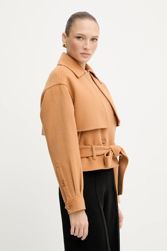 Oblečení Kabát s vlnou Silvian Heach RODRIGUEZ GPA25163CP béžová