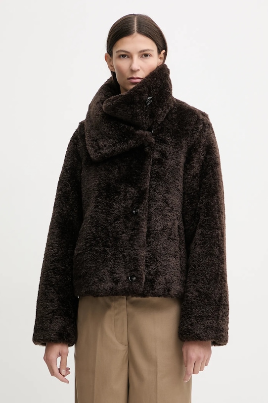 Marc O'Polo płaszcz bez kaptura brązowy 510607870241