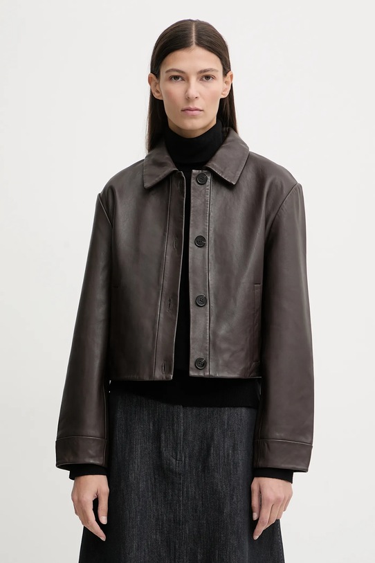 Marc O'Polo kurtka skórzana nieocieplane brązowy 510701073011