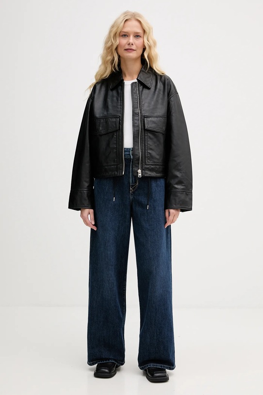 Marc O'Polo kurtka skórzana 5000007965 czarny ZW25