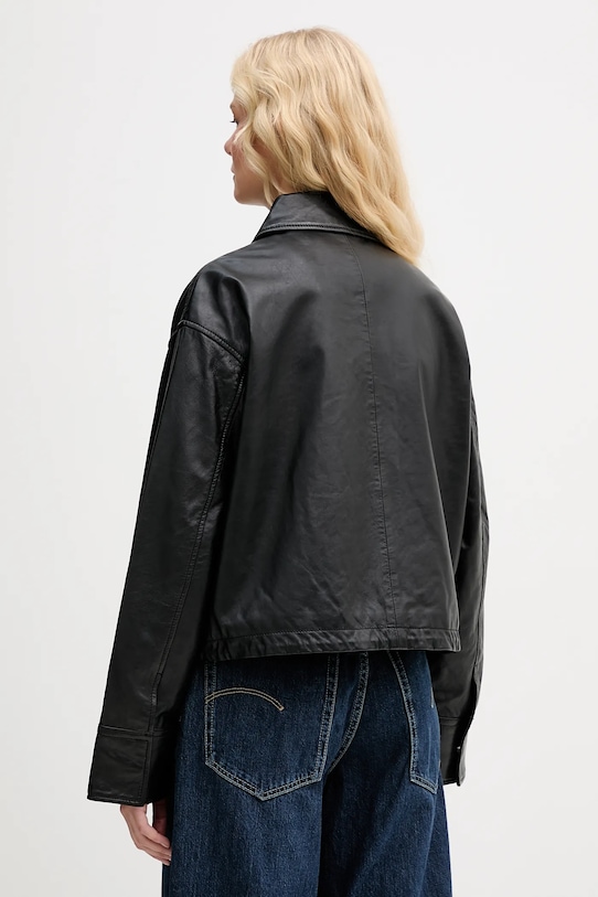 Odzież Marc O'Polo kurtka skórzana 5000007965 czarny