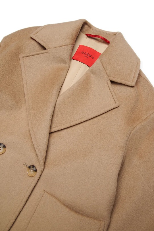 MAX&Co. płaszcz wełniany dziecięcy MAXJ35F JACKET beżowy MX0229