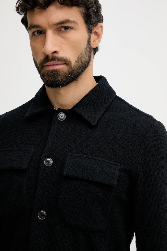 Mos Mosh camicia con lana AUSTIN blu navy 509020