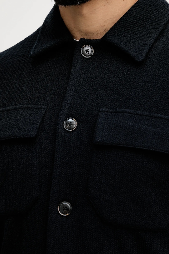 Mos Mosh camicia con lana AUSTIN 509020 blu navy