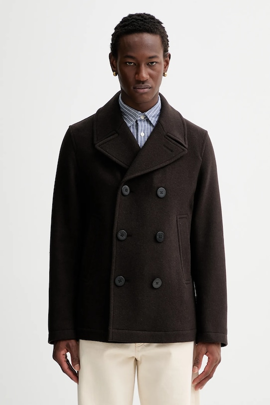 Marc O'Polo cappotto con lana transitorio marrone 530025970280