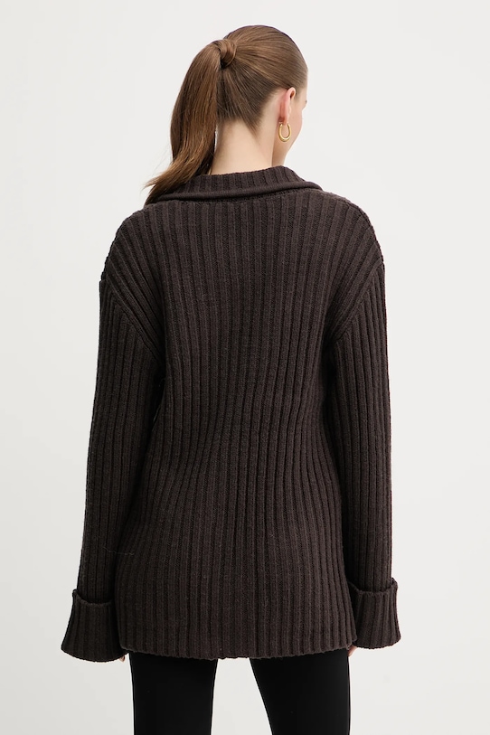 Odzież Silvian Heach kardigan z domieszką wełny DURMAZ GPA25291GC brązowy