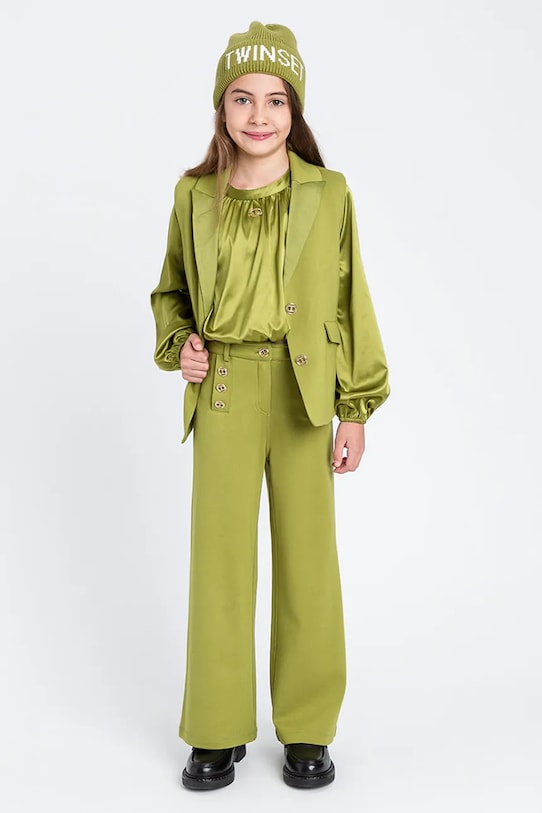 Twinset kamizelka dziecięca tkanina zielony 252GJ2114