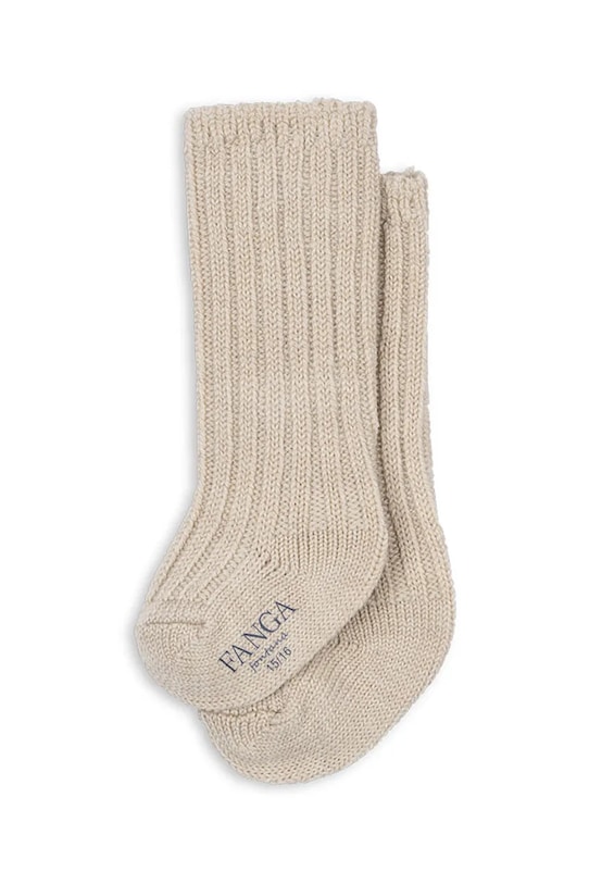 Fanga Fontana skarpetki wełniane LANA HEAVY KNITTED SOCKS beżowy FA100020
