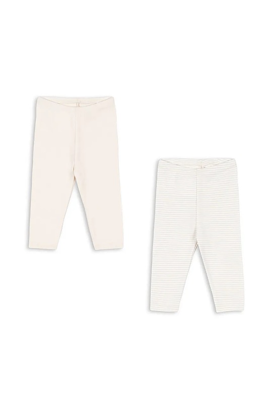 Fanga Fontana legginsy bawełniane niemowlęce FIO STRIPE 2 PACK PANTS OCS 2-pack bawełna beżowy FA100036