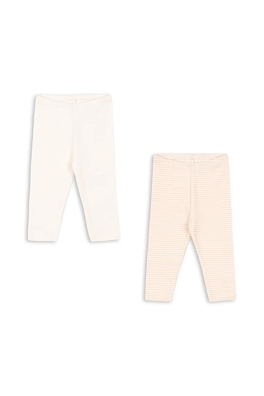 Fanga Fontana legginsy bawełniane niemowlęce FIO STRIPE 2 PACK PANTS OCS 2-pack bawełna beżowy FA100036