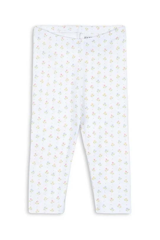 Fanga Fontana legginsy bawełniane niemowlęce FIO PANTS OCS drobny wzór biały FA100055