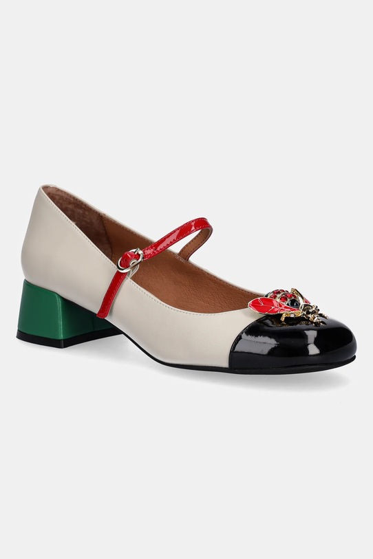 Jeffrey Campbell czółenka skórzane JITTERBUG słupek beżowy U88.05A