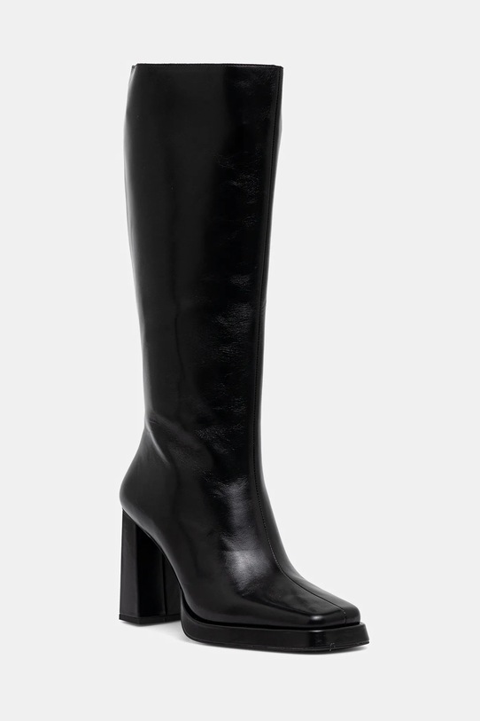 Jeffrey Campbell kozaki skórzane Maximal słupek czarny JC.852.1.3
