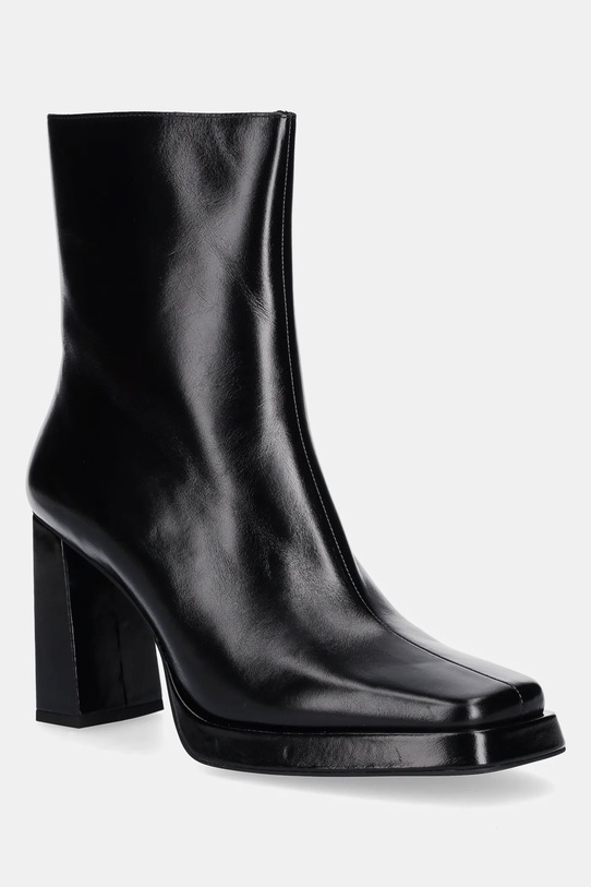 Jeffrey Campbell botki skórzane Maximal-Lo słupek czarny JC.852.3.2