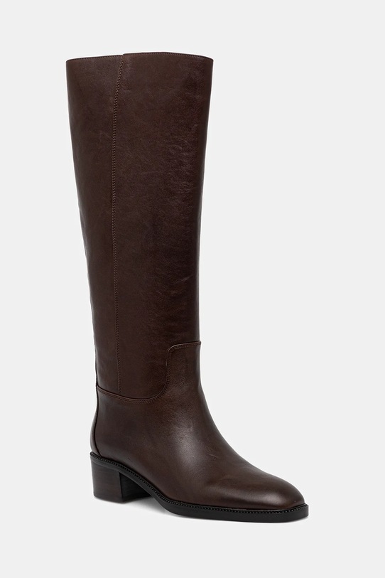 Jeffrey Campbell kozaki skórzane LADA płaski brązowy U321.N01.005