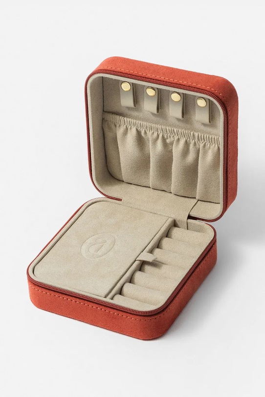 ANIA KRUK szkatułka na biżuterię 11,2 × 11,2 × 5,8 cm AWTEA0025 czerwony ZW25