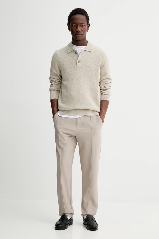 Marc O'Polo sweter z dodatkiem wełny 530506660390 beżowy ZW25