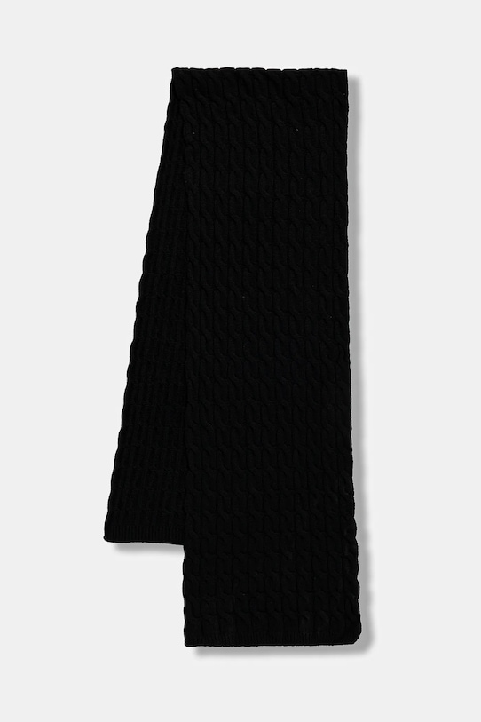 Liviana Conti szalik z domieszką wełny dzianina czarny A5WF76