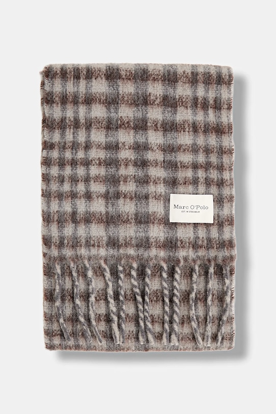 Marc O'Polo szalik z dodatkiem wełny 510811302225 brązowy ZW25