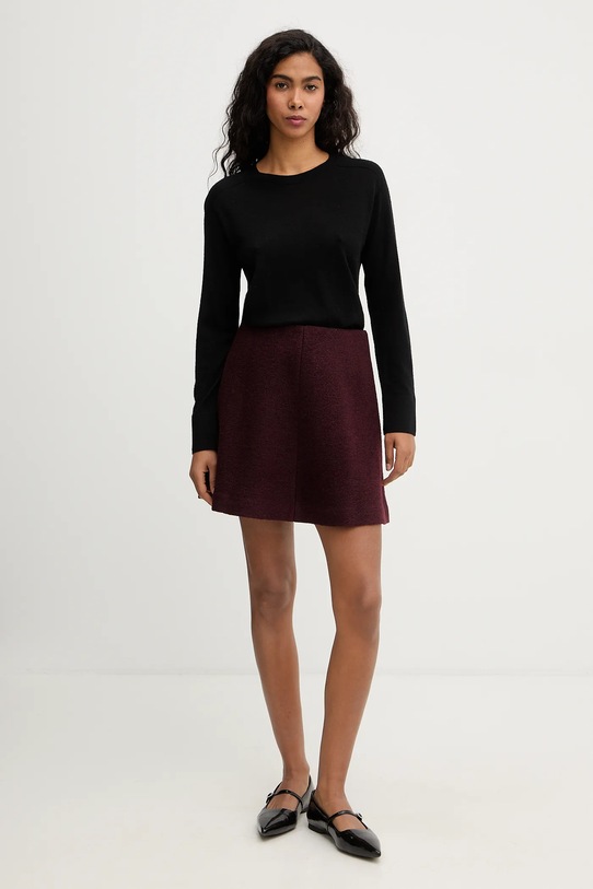 Marc O'Polo spódnica z dodatkiem wełny 5000007561 bordowy ZW25
