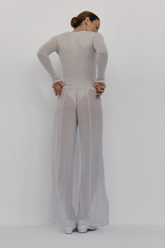 MUUV. spodnie OA beżowy transparent.spodnie.OA