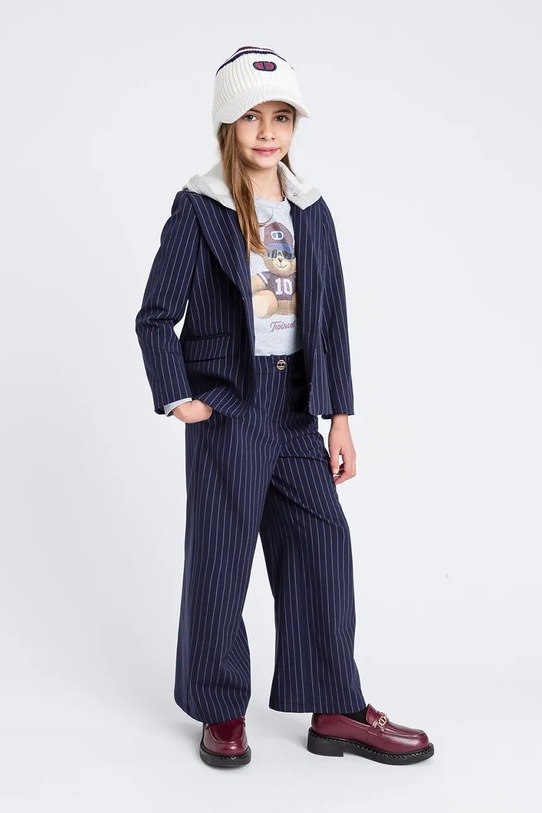 Dětské kalhoty Twinset látka námořnická modř 252GJ2042