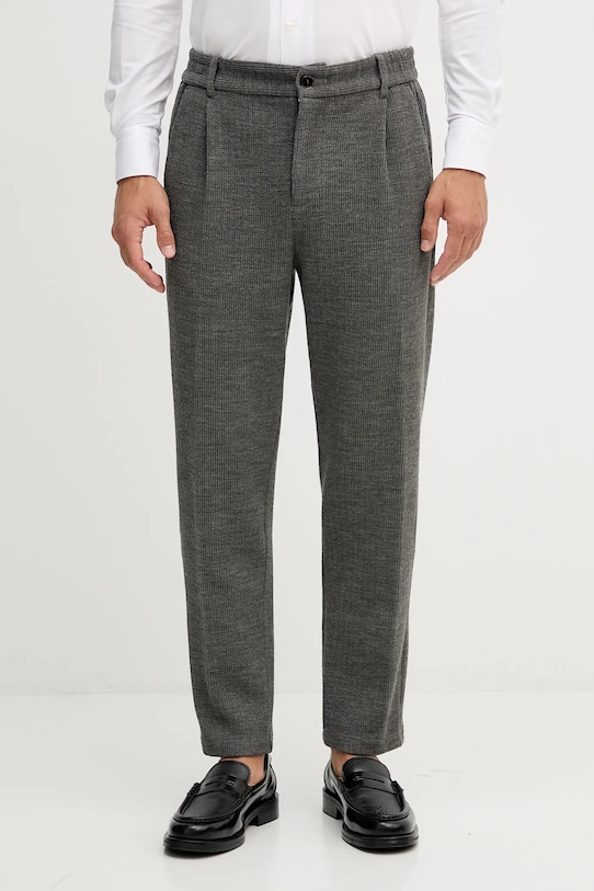 Mos Mosh pantaloni con lana BALDO melange grigio 509010