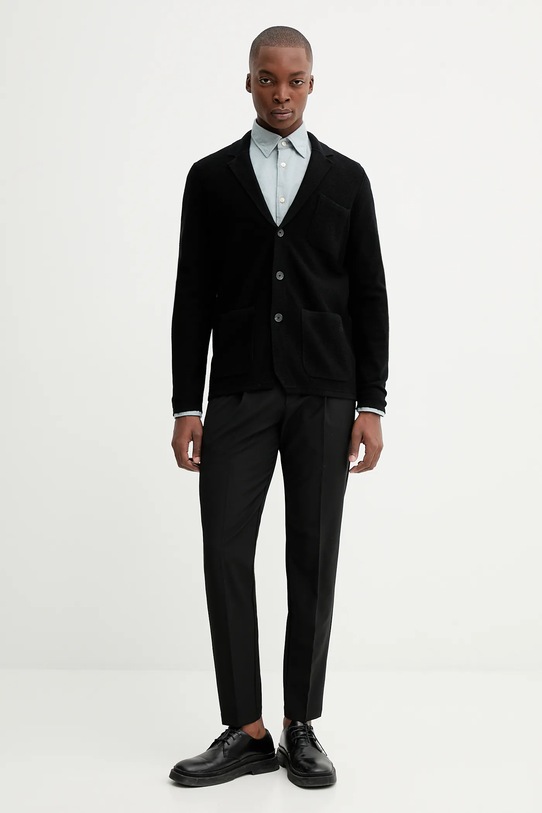 Marc O'Polo spodnie z domieszką wełny 530021410102 czarny ZW25