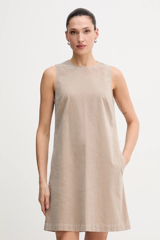 Βελούδινο φόρεμα Marc O'Polo casual μπεζ 511096821331