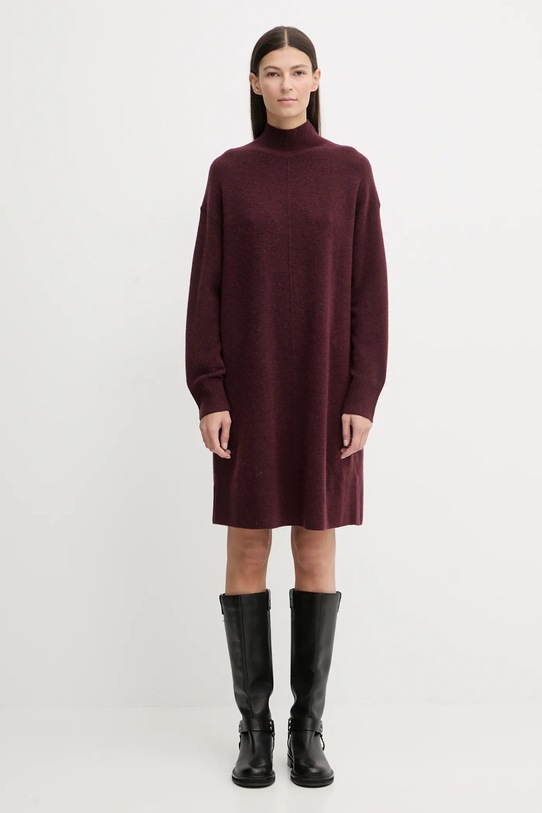 Marc O'Polo sukienka z dodatkiem wełny 5000007471 bordowy ZW25