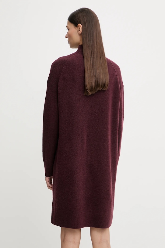 Odzież Marc O'Polo sukienka z dodatkiem wełny 5000007471 bordowy