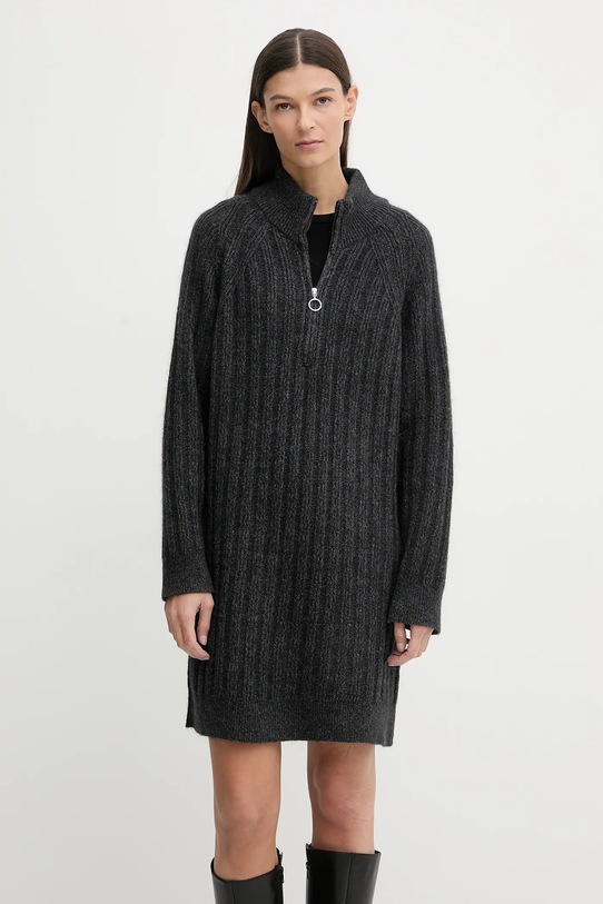 Marc O'Polo rochie cu lână mini gri 5000007477