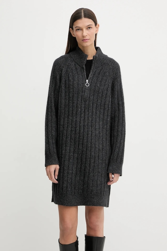 Marc O'Polo rochie cu lână mini gri 5000007477