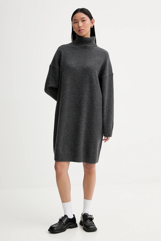 Marc O'Polo sukienka z dodatkiem wełny 5000007956 szary ZW25
