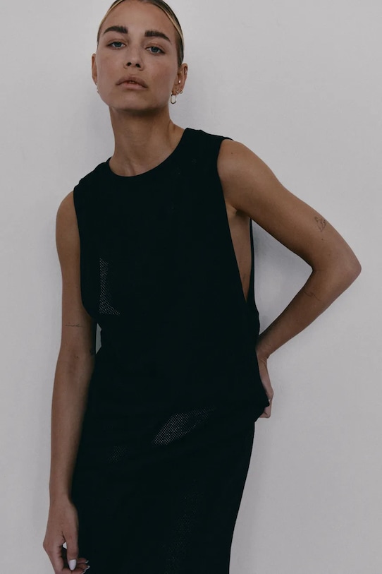 MUUV. sukienka LLARD sukienka.dluga.LLARD czarny ZS26