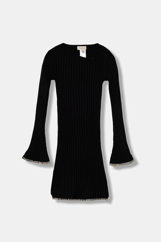 Twinset sukienka dziecięca z elastanem czarny 252GJ3093
