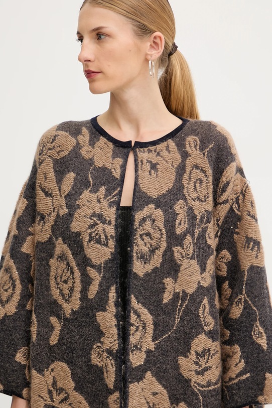 Odzież Liviana Conti kardigan z dodatkiem wełny L5WG69 brązowy