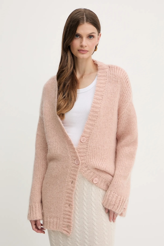 Silvian Heach cardigan din amestec de lână LETSOSA uni portocaliu GPA25267CD