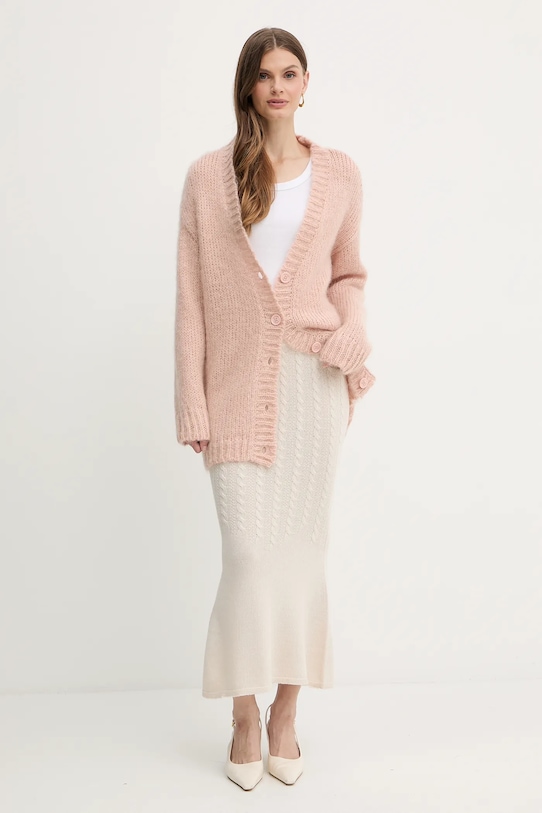 Silvian Heach cardigan din amestec de lână LETSOSA GPA25267CD portocaliu ZW25