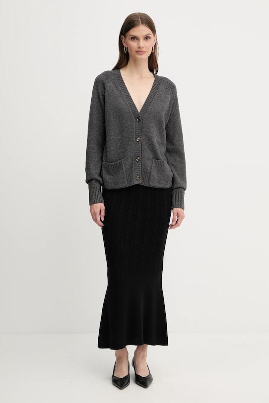 Silvian Heach cardigan din amestec de lână MATHIS GPA25234CD gri ZW25