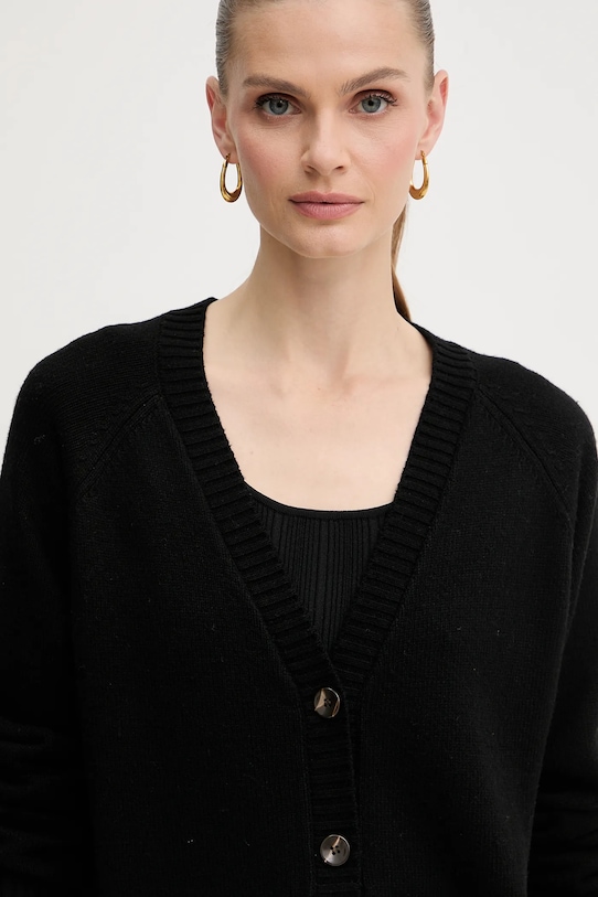 Silvian Heach kardigan z domieszką wełny MATHIS czarny GPA25234CD