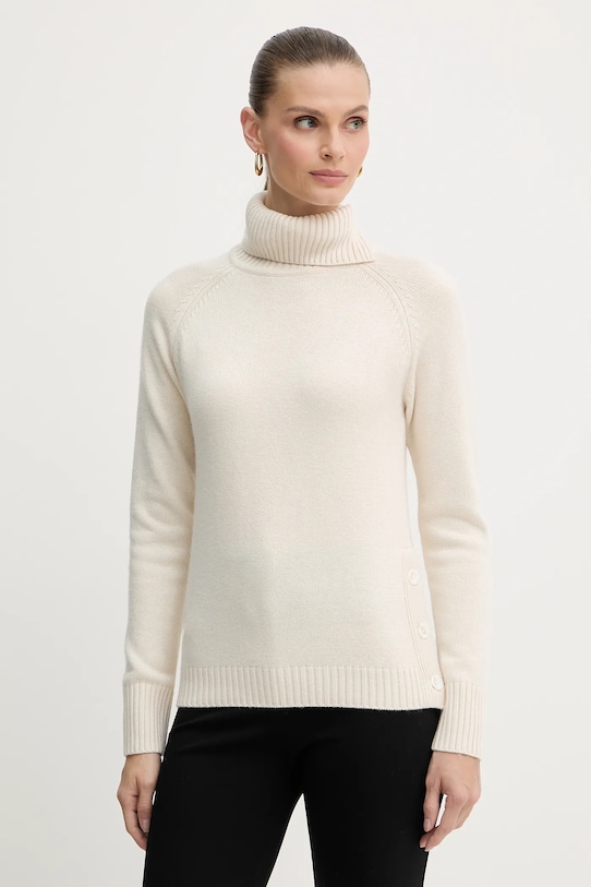 Silvian Heach sweter z domieszką wełny DIOUF melanż beżowy GPA25232LU