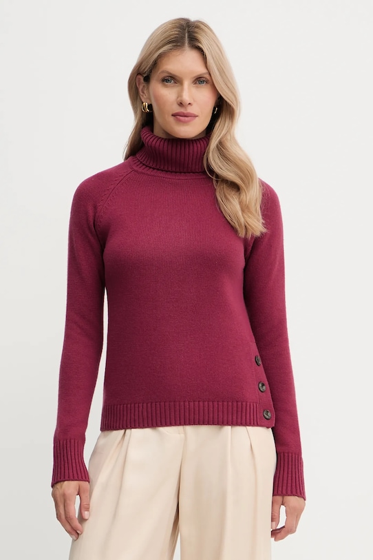 Silvian Heach pulover din amestec de lână DIOUF subtiri burgundia GPA25232LU