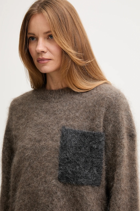 Πουλόβερ με προσθήκη μαλλιού Mos Mosh ALILA καφέ 173800