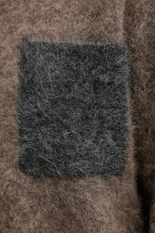 Πουλόβερ με προσθήκη μαλλιού Mos Mosh ALILA 173800 καφέ