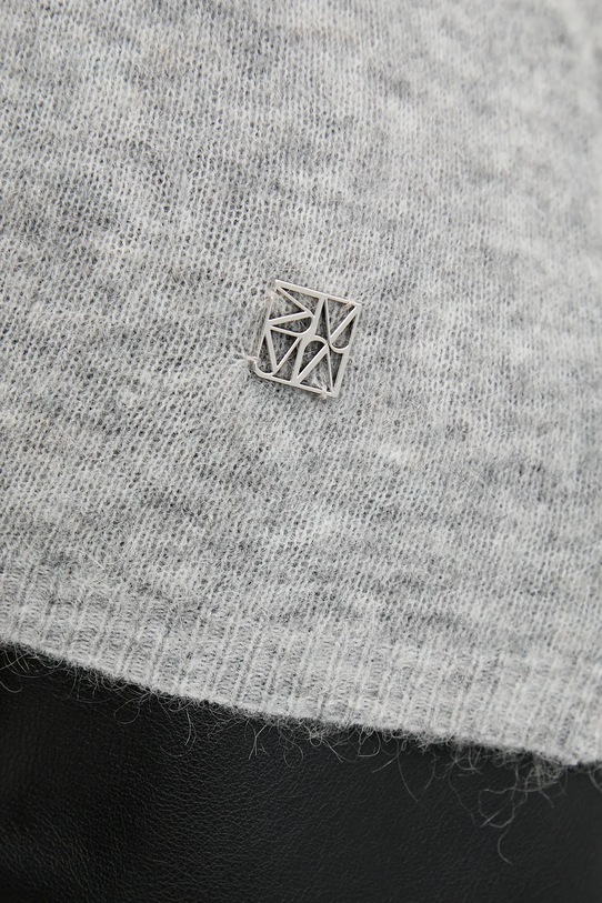 Mos Mosh sweter z wełną MAPE 173310 szary