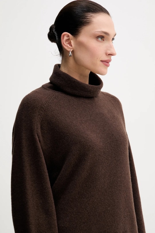 Marc O'Polo sweter z dodatkiem wełny brązowy 510609060267