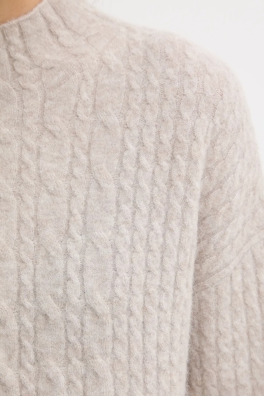 Marc O'Polo sweter z dodatkiem alpaki beżowy 510609460223