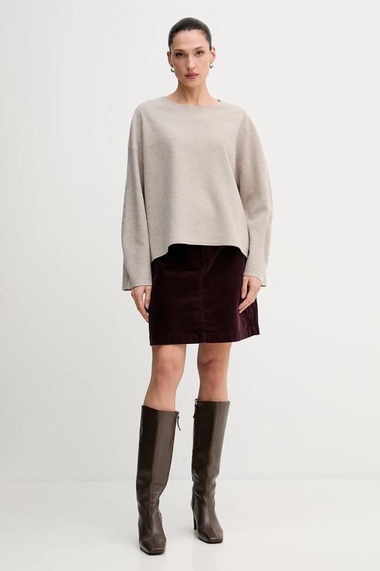 Marc O'Polo sweter z dodatkiem wełny 510609860487 beżowy ZW25