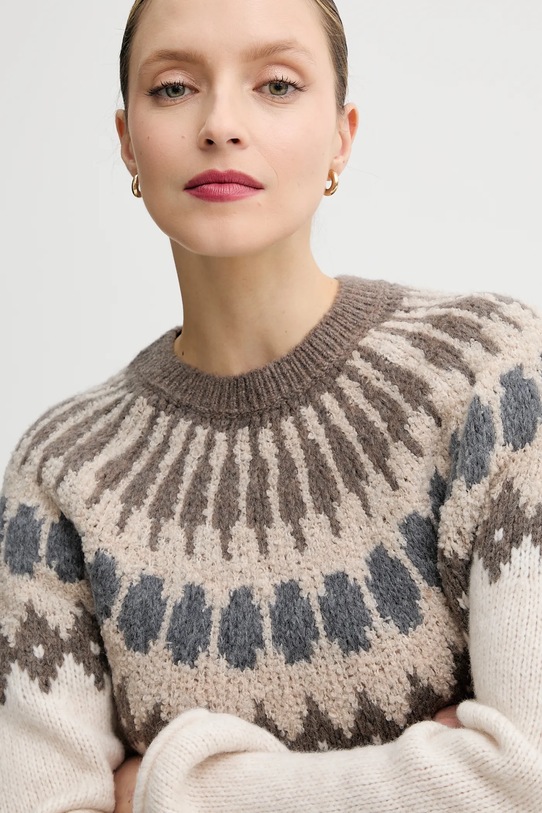 Marc O'Polo sweter z dodatkiem wełny beżowy 510610260225